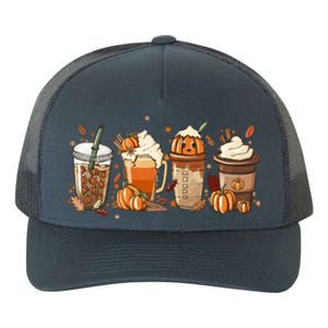 Halloween Pumpkin Latte Cup Fall Coffee Pumpkin Spice Cool Gift Yupoong Adult 5-Panel Trucker Hat