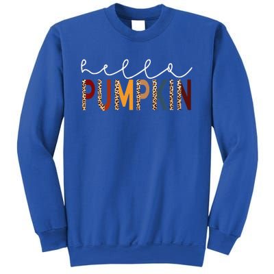 Hello Pumpkin Leopard Print For Fall Thanksgiving Halloween Sweatshirt