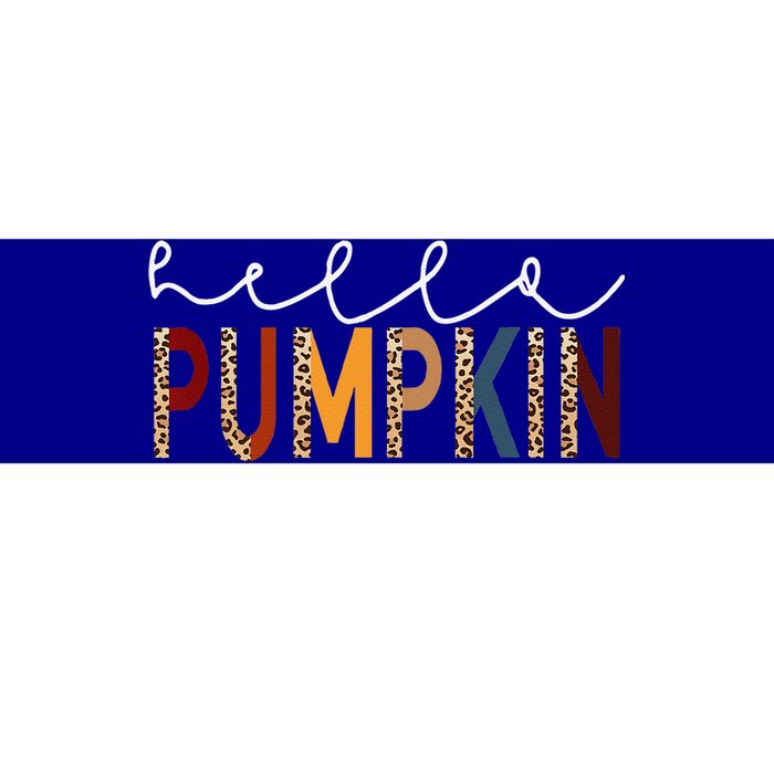 Hello Pumpkin Leopard Print For Fall Thanksgiving Halloween Bumper Sticker