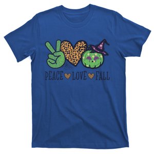 Halloween Peace Love Fall Pumpkin Hearts Green Gift T-Shirt