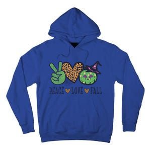 Halloween Peace Love Fall Pumpkin Hearts Green Gift Tall Hoodie