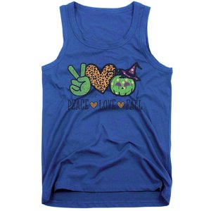 Halloween Peace Love Fall Pumpkin Hearts Green Gift Tank Top