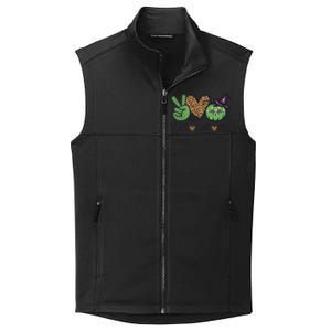 Halloween Peace Love Fall Pumpkin Hearts Green Gift Collective Smooth Fleece Vest