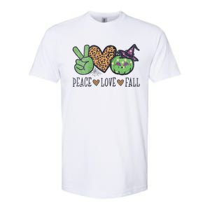 Halloween Peace Love Fall Pumpkin Hearts Green Gift Softstyle CVC T-Shirt