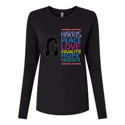 Harris Peace Love Equality Hope Diversity Womens Cotton Relaxed Long Sleeve T-Shirt