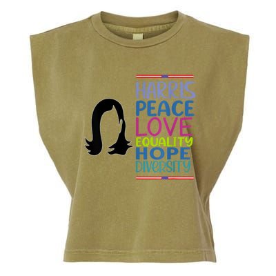 Harris Peace Love Equality Hope Diversity Garment-Dyed Women's Muscle Tee