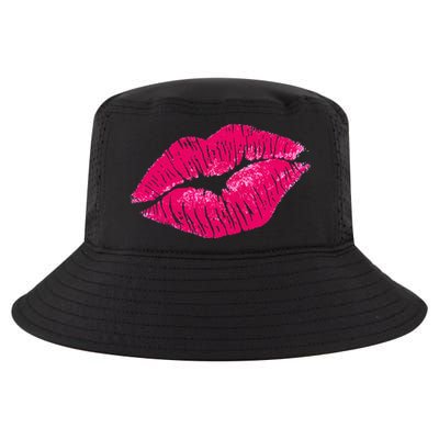 Hot Pink Lips Neon 80s Lipstick Party Cool Comfort Performance Bucket Hat