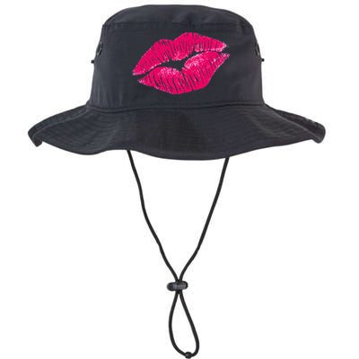 Hot Pink Lips Neon 80s Lipstick Party Bucket Hat