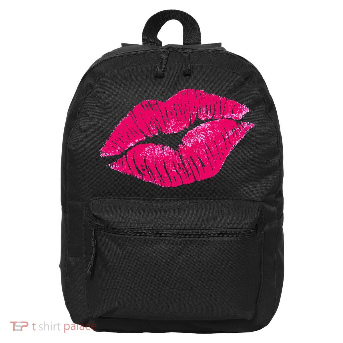 Hot Pink Lips Neon 80s Lipstick Party 16 in Basic Backpack
