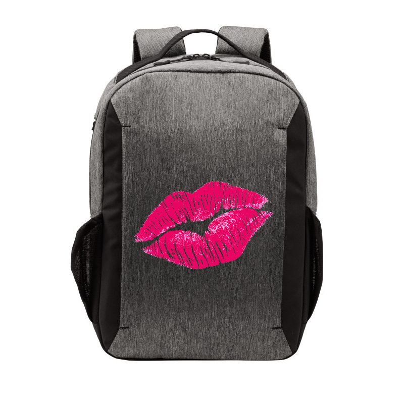 Hot Pink Lips Neon 80s Lipstick Party Vector Backpack