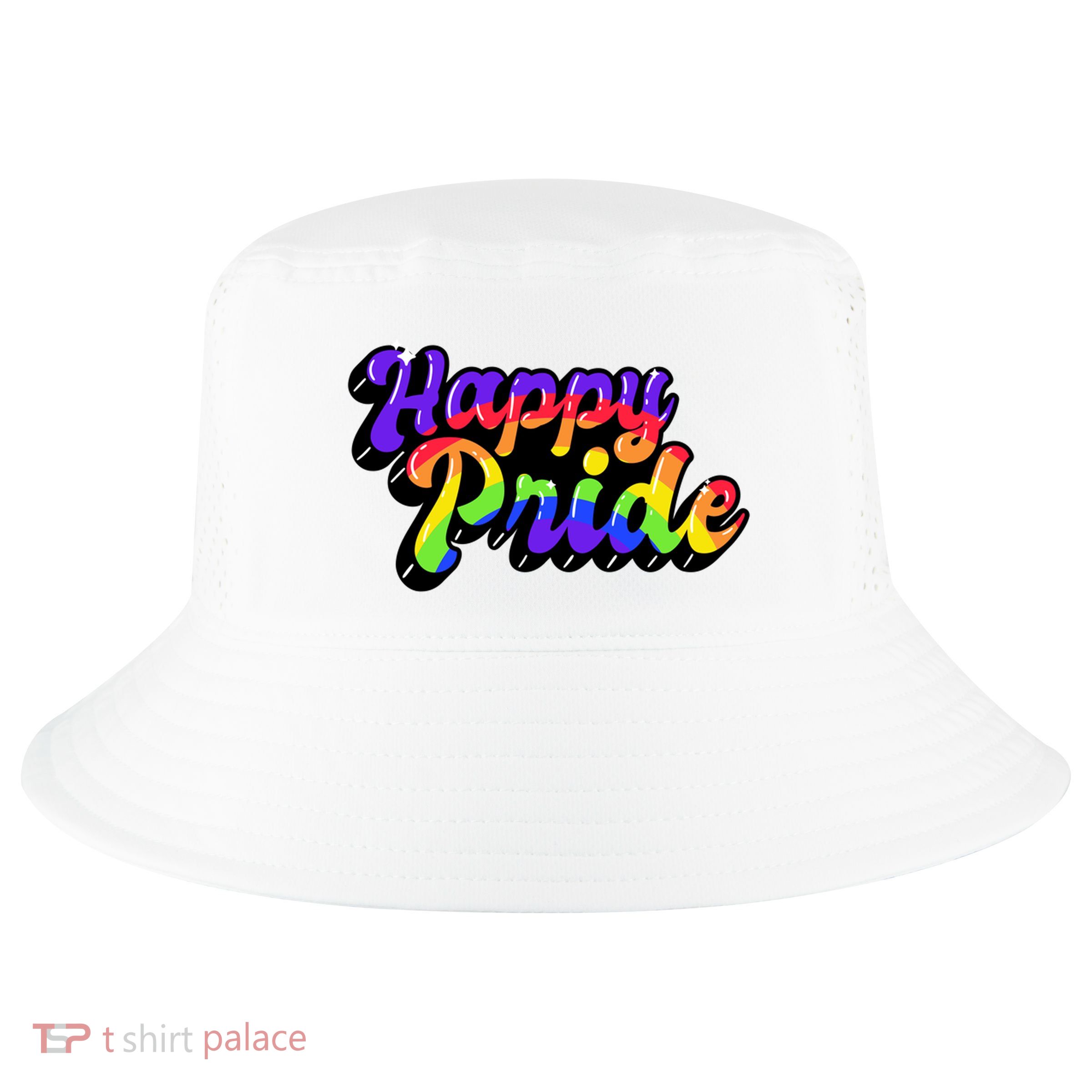 Happy Pride LGBT Flag Retro Cool Comfort Performance Bucket Hat