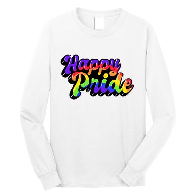 Happy Pride LGBT Flag Retro Long Sleeve Shirt