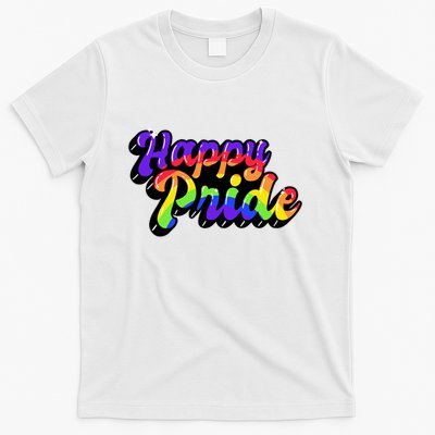 Happy Pride LGBT Flag Retro T-Shirt