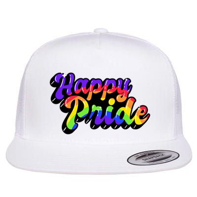 Happy Pride LGBT Flag Retro Flatbill Hat
