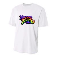 Happy Pride LGBT Flag Retro Youth Performance Sprint T-Shirt