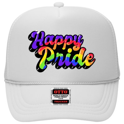 Happy Pride LGBT Flag Retro Trucker Hat