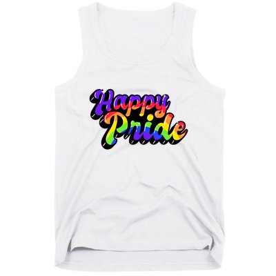 Happy Pride LGBT Flag Retro Tank Top