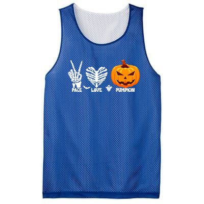 Halloween Peace Love Pumpkin Funny Skeleton Hand And Heart Cute Gift Mesh Reversible Basketball Jersey Tank