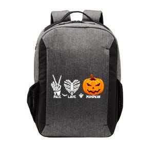 Halloween Peace Love Pumpkin Funny Skeleton Hand And Heart Cute Gift Vector Backpack