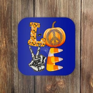 Halloween Peace Love And Pumpkins Fall Funny Gift Coaster