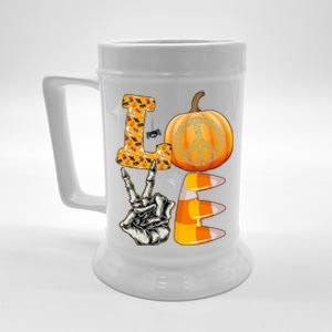 Halloween Peace Love And Pumpkins Fall Funny Gift Beer Stein