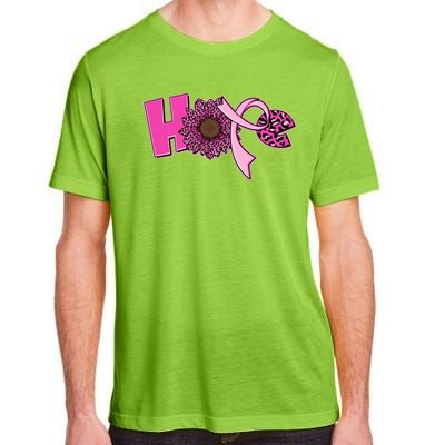 Hope Pink Leopard Print Sunflower Breast Cancer Awareness Adult ChromaSoft Performance T-Shirt