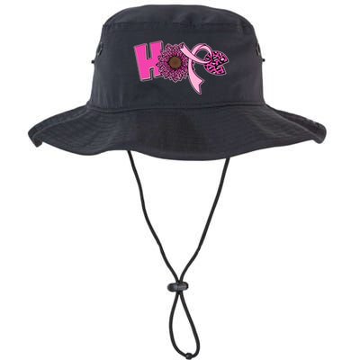 Hope Pink Leopard Print Sunflower Breast Cancer Awareness Bucket Hat