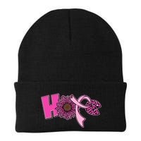 Hope Pink Leopard Print Sunflower Breast Cancer Awareness Beanie