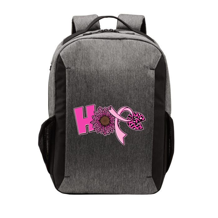 Hope Pink Leopard Print Sunflower Breast Cancer Awareness Vector Backpack