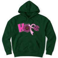 Hope Pink Leopard Print Sunflower Breast Cancer Awareness Hoodie