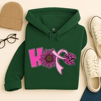 Hope Pink Leopard Print Sunflower Breast Cancer Awareness Hoodie