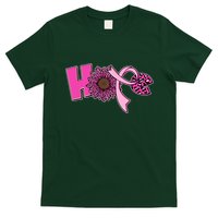 Hope Pink Leopard Print Sunflower Breast Cancer Awareness T-Shirt