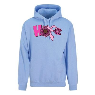 Hope Pink Leopard Print Sunflower Breast Cancer Awareness Unisex Surf Hoodie