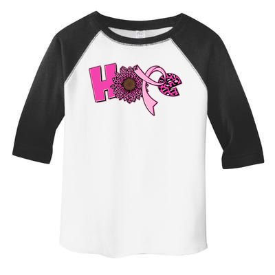 Hope Pink Leopard Print Sunflower Breast Cancer Awareness Toddler Fine Jersey T-Shirt