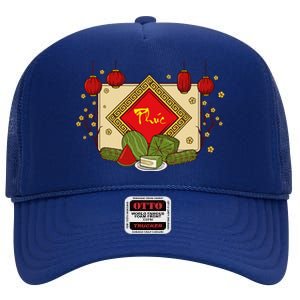 Happiness Phuc Loc Tho Tet Holiday Happy Vietnamese New Year High Crown Mesh Back Trucker Hat