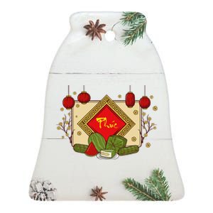 Happiness Phuc Loc Tho Tet Holiday Happy Vietnamese New Year Ceramic Bell Ornament