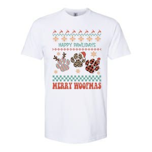 Happy Pawlidays Merry Woofmas Leopard Red Buffalo Plaid Xmas Gift Softstyle CVC T-Shirt