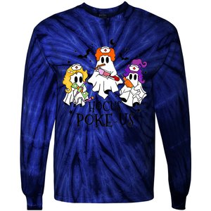 Halloween Phlebotomist Medical Lab Tech Spooky Er Crew Gift Tie-Dye Long Sleeve Shirt