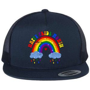 Happy Pride Month Lgbt Rainbow Meaningful Gift Flat Bill Trucker Hat