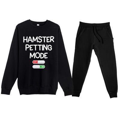 Hamster Petting Mode Cute Gift Premium Crewneck Sweatsuit Set