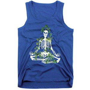 House Plant Meditating Skeleton Gift Tank Top