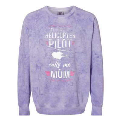 Helicopter Pilot Mom Mother Vintage My Favorite Helicopter Colorblast Crewneck Sweatshirt