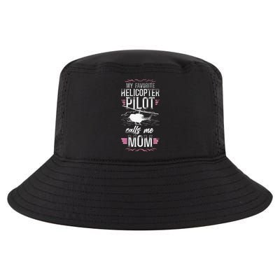 Helicopter Pilot Mom Mother Vintage My Favorite Helicopter Cool Comfort Performance Bucket Hat