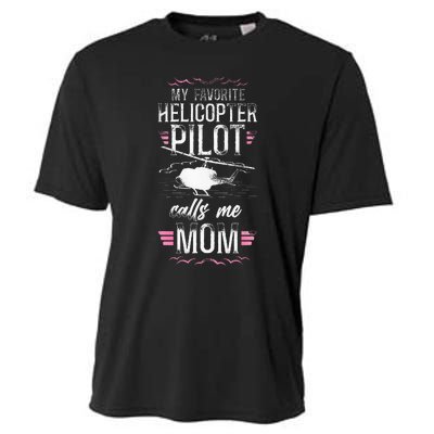 Helicopter Pilot Mom Mother Vintage My Favorite Helicopter Cooling Performance Crew T-Shirt