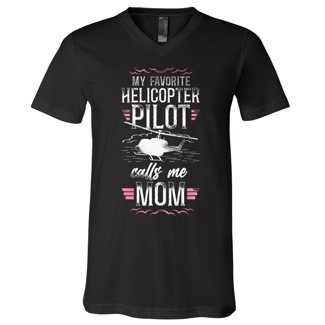 Helicopter Pilot Mom Mother Vintage My Favorite Helicopter V-Neck T-Shirt