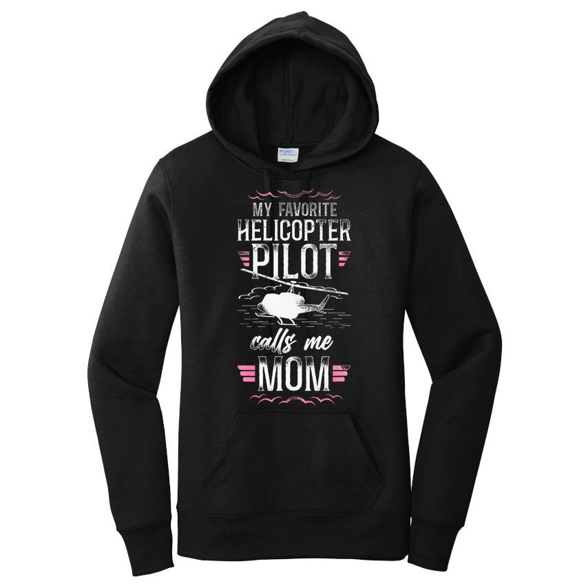 Helicopter Pilot Mom Mother Vintage My Favorite Helicopter Women's Pullover Hoodie