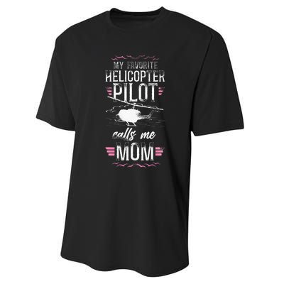 Helicopter Pilot Mom Mother Vintage My Favorite Helicopter Performance Sprint T-Shirt