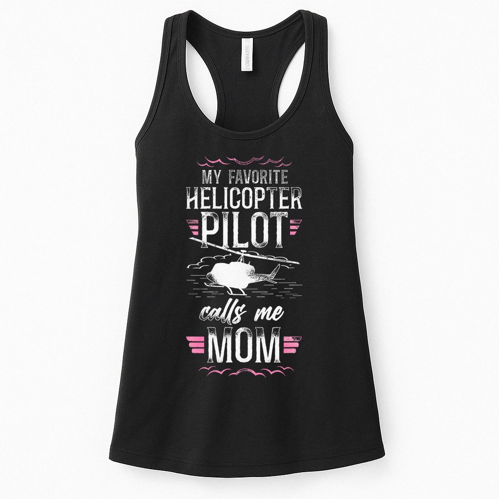 Helicopter Pilot Mom Mother Vintage My Favorite Helicopter Womens Tank Top
