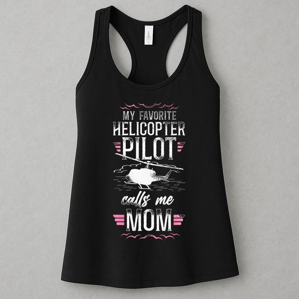 Helicopter Pilot Mom Mother Vintage My Favorite Helicopter Womens Tank Top