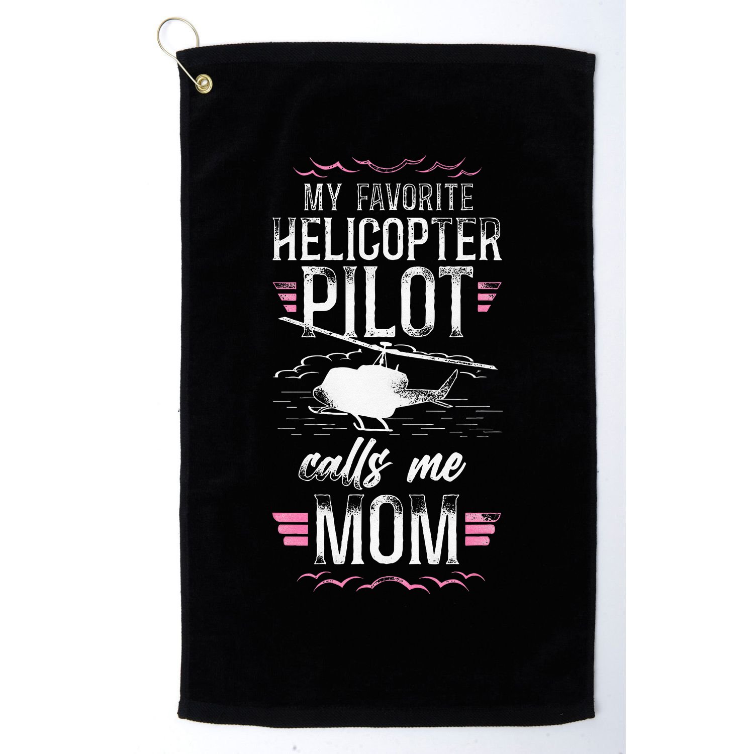 Helicopter Pilot Mom Mother Vintage My Favorite Helicopter Golf Towel